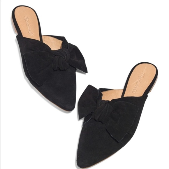 Madewell Shoes - *SOLD* MADEWELL - NIB Remi Bow Mules - Black Suede